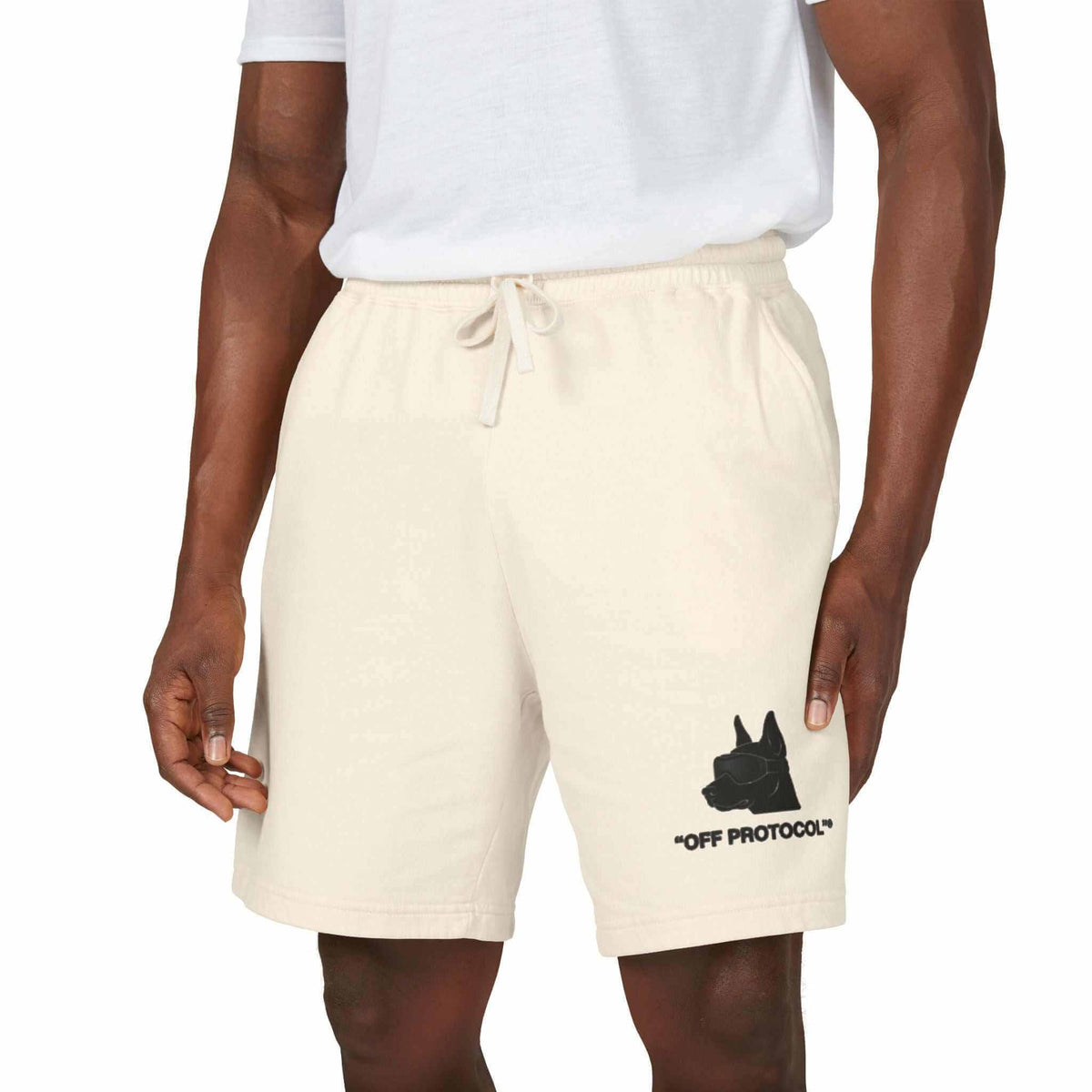 Off Protocol Lightweight Fleece Shorts – styled view